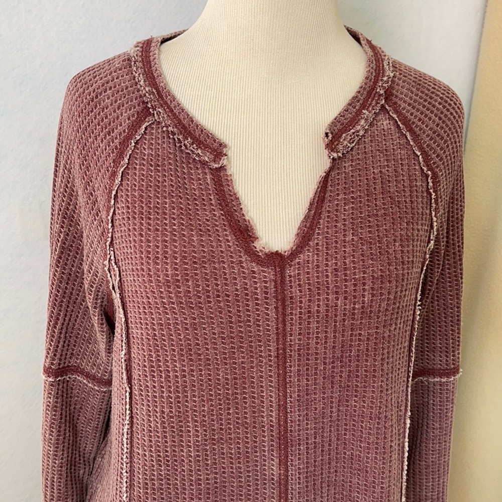 American Rag Thermal Ribbed Long Sleeve Rag Shirt - Picture 2 of 12